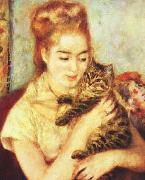 Pierre Renoir Woman with a Cat oil painting